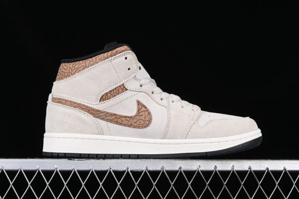 New Arrival AJ1 Mid Brown Elephant DZ4129-102