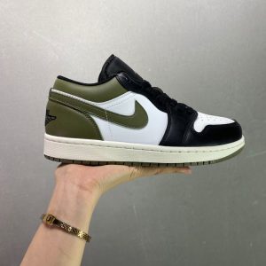 New Arrival AJ 1 Low Black Toe Medium Olive AJ3301