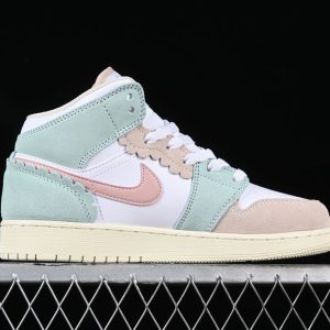 New Arrival AJ1 Mid SE Pink Oxford Jade Ice DZ5361-100