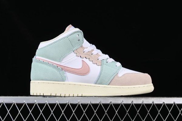 New Arrival AJ1 Mid SE Pink Oxford Jade Ice DZ5361-100