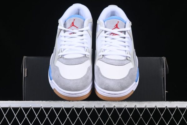 New Arrival AJ4 Vintage Basketball Shoes Unisex Low-Top Gray White Blue FQ7939-104