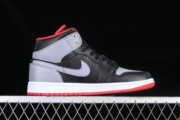 New Arrival AJ1 Mid Black Cement Grey Red Shoes DQ8426-006