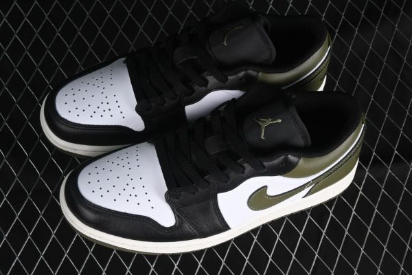 New Arrival AJ1 Low GS Black Medium Olive 553558-092