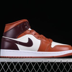 New Arrival AJ1 Mid Dusty Peach Night Maroon BQ6472-200