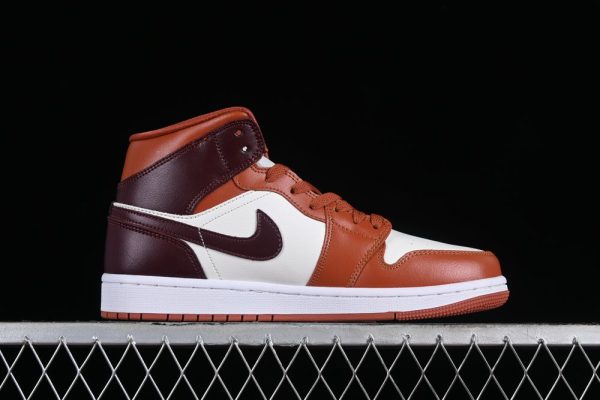 New Arrival AJ1 Mid Dusty Peach Night Maroon BQ6472-200