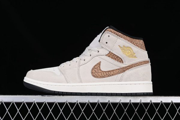 New Arrival AJ1 Mid Brown Elephant DZ4129-102